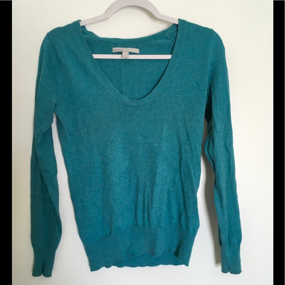 Teal thin scoop neck sweater